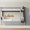 Polibi Full Size Bunk Bed with Built-In Bookshelves, Desk and Storage Space - 3 of 4