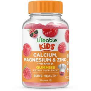 Lifeable - Calcium Magnesium & Zinc + Vitamin D - Kids - 90 Gummies - 1 of 2