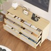Jojoka 52" Wide 6 Different Drawer Double Dresser for Bedroom, Boho Rattan Dresser Ganlly with Charging Station for Bedroom, Living Room, Hallway - 3 of 4