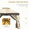 Resenkos Outdoor Garden Gazebo, Sunshade Gazebo Canopy,10' x 12' Outdoor Gazebo w/Double Vented Roof, Zippered Mesh Sidewalls, Beige - 3 of 4