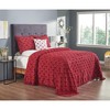 Charleston 100% Cotton Soft & Plush Chenille Tufted Diamond Pattern Unique Luxurious Bedspread & Sham Set, All-Season, Machine Washable Coverlet Set - 4 of 4