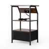 Sevobal Nightstands 1 Set Of Cloth Nightstand With Drawer, Open Compartment, Elegant And Simple Design, No Lamp，Brown, 15.36"*11.73"*25.2" - 4 of 4