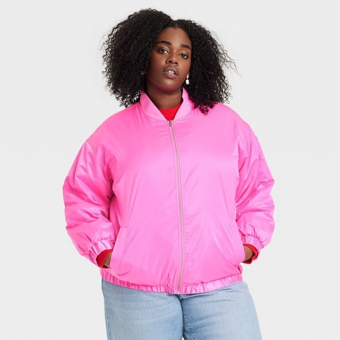 Pink bomber cheap jacket womens