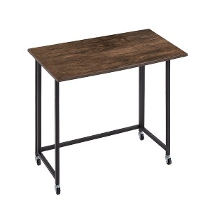 VECELO 31.5 in. Folding Computer Desk, Sturdy Steel Writing Desk, Laptop Table for Home or Office, Retro Brown - 1 of 4
