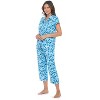 Casual Nights Women's Rayon Printed Short Sleeve Capri Pajama Set - 2 of 4