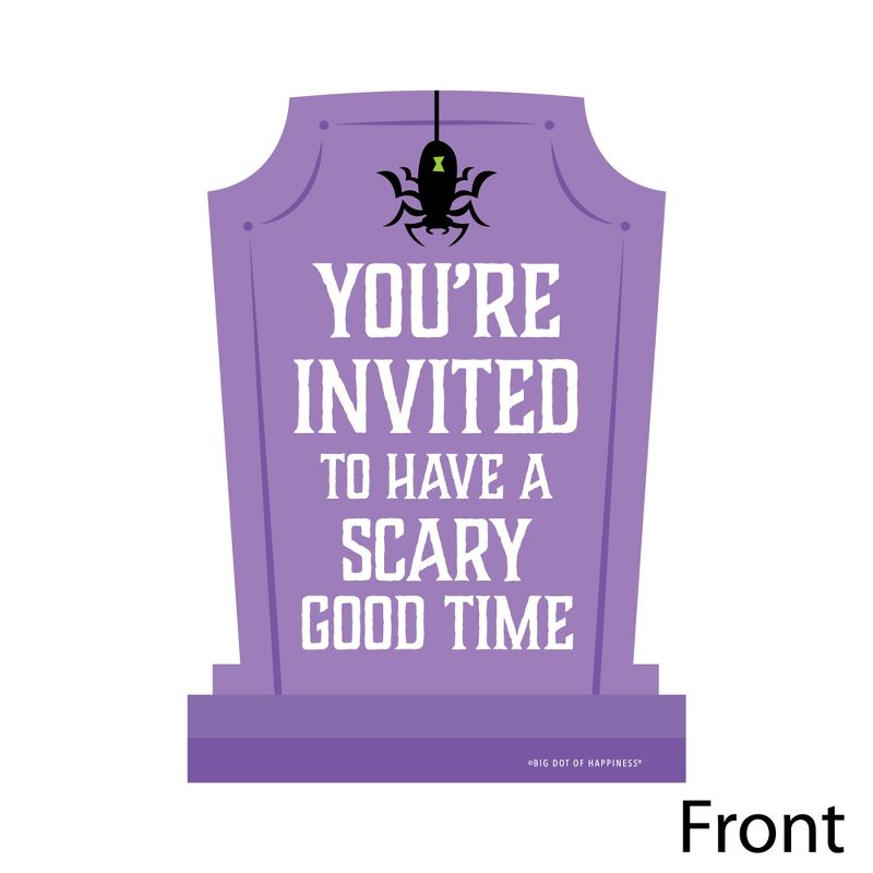 Big Dot of Happiness Cute and Colorful Tombstones - Shaped Fill-In Invitations - Kids Halloween Party Invitation Cards with Envelopes - Set of 12, 3 of 8
