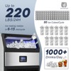 RAPSUAR 15 in.120lbs./24H Full Size Cube Commercial Freestanding/Undercounter Ice Maker 30lbs.Storage Bin - 4 of 4