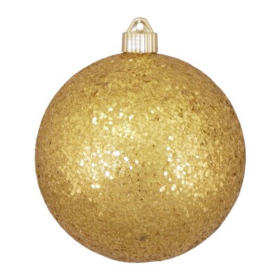 Christmas by Krebs 2ct Gold Shatterproof Glitter Christmas Ball Ornaments 6" (150mm)