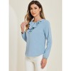 Allegra K Women's 1950s Vintage Ruffle Neck Long Sleeve Dots Chiffon Blouse - 2 of 4