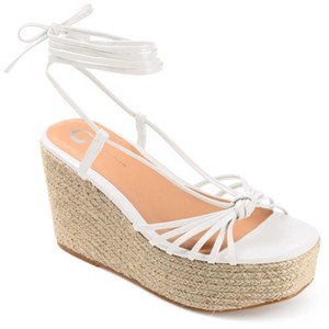 Journee Collection Womens Catalinn Tru Comfort Foam Espadrille Platform Sandals White 11 - 1 of 4