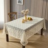 HLC.ME Isabella Floral Patterned Scalloped Tablecloth, Wrinkle Resistant, Lace Fabric Table Cloth for Rectangular Tables - 4 of 4