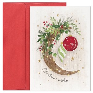 Masterpiece Studios Hollyville 16 Christmas Cards in a Keepsake Box, Festive Moon Wishes, 5.6" x 7.8" - 1 of 1