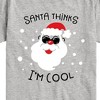 Boys' - Instant Message - Santa Thinks Im Cool Christmas Short Sleeve Graphic T-Shirt - 2 of 4