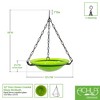 12.5" Crackle Glass Hanging Birdbath Bowl Fern Green - ACHLA Designs: Weather-Resistant, No Assembly Required - 3 of 4