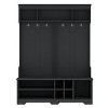 Modern Hall Tree with Storage Bench, 6 Hooks & Shoe Cubbies, 59"W x 77"H Entryway Coat Rack Organizer for Foyer Mudroom-3irtyhousy - 3 of 4