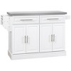 NicBex Mobile Kitchen Island Cart Multifunctional Kitchen Carts on Wheels with Storage, 2 Cabinets and 2 Drawers for Dining Rooms, White - 3 of 4