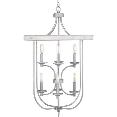 Gulliver 21" Galvanized and Antique White 8-Light Foyer Pendant