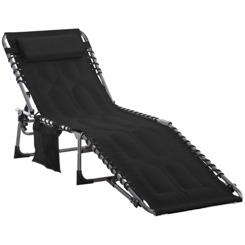 Outsunny Padded Folding Chaise Lounge Chair Outdoor 6 level