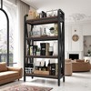 Lycvki Mental and Wooden Bakers Rack 4-Level Storage Shelves for Kitchen Organizers - 2 of 4