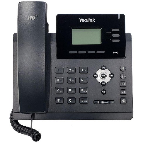 Yealink T40gb Ip Phone, 3 Lines. 2.3-inch Graphical Lcd - Black