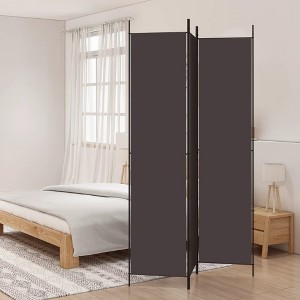 vidaXL 3-Panel Fabric Room Divider, Brown, Foldable Design, Easy Assembly, Versatile Use, Sunlight Blocker - 1 of 4