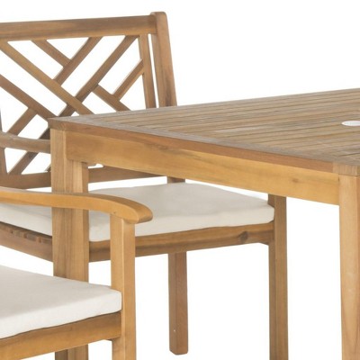 Bradbury 5-Piece Brown Acacia Wood Outdoor Dining Set with Cushions