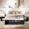 Bed Frame with 3 Large Storage Drawers, Fabric Upholstered Platform Bed, Wooden Slats Support, No Box Spring Needed, Noise Free, Easy Assembly, Grey - 2 of 4