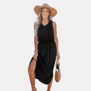 Women's Scoop Neck Side Slit Maxi Dress - Cupshe - 1 of 4