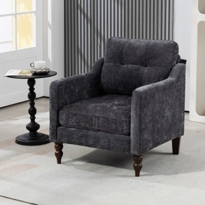 Modern Accent Chair with USB and Storage,Upholstered Tufted Reading Chair with Wide Backrest for Living Room or Bedroom–Maison Boucle - 1 of 4
