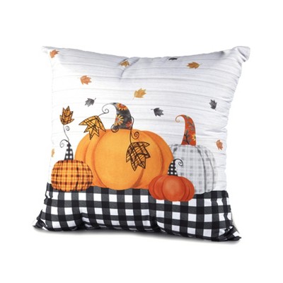 Lakeside Plaid Harvest Accent Pumpkin Pillow - Autumn Furniture and Bed Décor