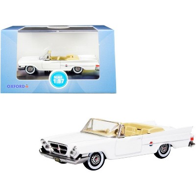 1961 Chrysler 300 Convertible Alaskan White 1/87 (HO) Scale Diecast Model Car by Oxford Diecast