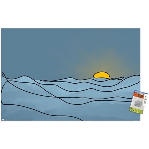 Trends International LINE AND BRUSH - Landscape Line Sunset Unframed Wall Poster Prints - 1 of 4
