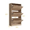 FUFU&GAGA Brown Entryway Modern Shoe Storage Rack Organizer with 3 Drawers - 4 of 4