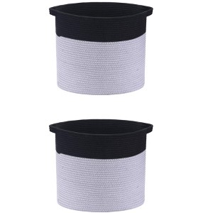 REGALWOVEN Handcrafted Cotton Rope Woven Hidden Handles Storage Bin 2 Pcs - 1 of 4