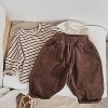 MyKids-USA Baby Boy And Girl Solid Color Corduroy Fabric Long Pants With Pockets - 4 of 4