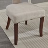 HDZNVF Set of 2 Mid Century Modern Dining Chairs, Farmhouse Linen Fabric Upholstered Accent Chair, Beige - 3 of 4