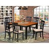 HomeStock 7-Piece Square Black & Cherry Finish Solid Wood Top Dining Table with 6-Chairs - 2 of 4