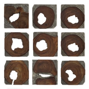 Uttermost Jungle Wood Paneled Wall Art, Set of 9 - 1 of 2