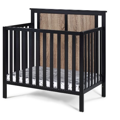 Lirago Mini Crib With Mattress Pad Black
