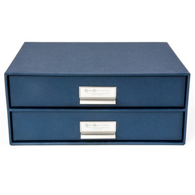 Birger 2 Drawer File Box Navy - Bigso Box of Sweden