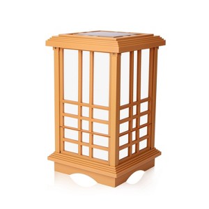 15.6" Solar Zen LED Outdoor Lantern Amber/White Light - Techko Maid: Waterproof, Garden, Patio Lighting - 1 of 2
