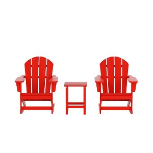 WestinTrends 3 Piece set Outdoor Patio Poly Adirondack rocking chairs with side table - 1 of 4