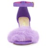 Allegra K Women's Faux Fur Buckle Closure Ankle Strap Block Heels Sandals - 2 of 4