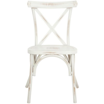Elia Distressed White Aluminum Outdoor Dining Chair Set