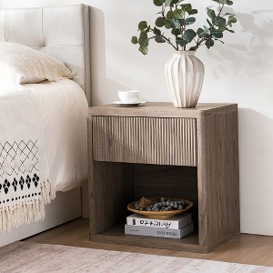 Zeus & Ruta Mid-Century Modern Nightstand with Drawer Storage, Versatile for Bedroom, Living Room, Home Office - 1 of 4