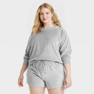 Women's Leisure Studio Velour Pullover Sweatshirt - Universal Thread™ - 1 of 3