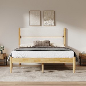 Christopher Knight Home Groth Modern Rubberwood Fleece Upholstered Bed - 1 of 4