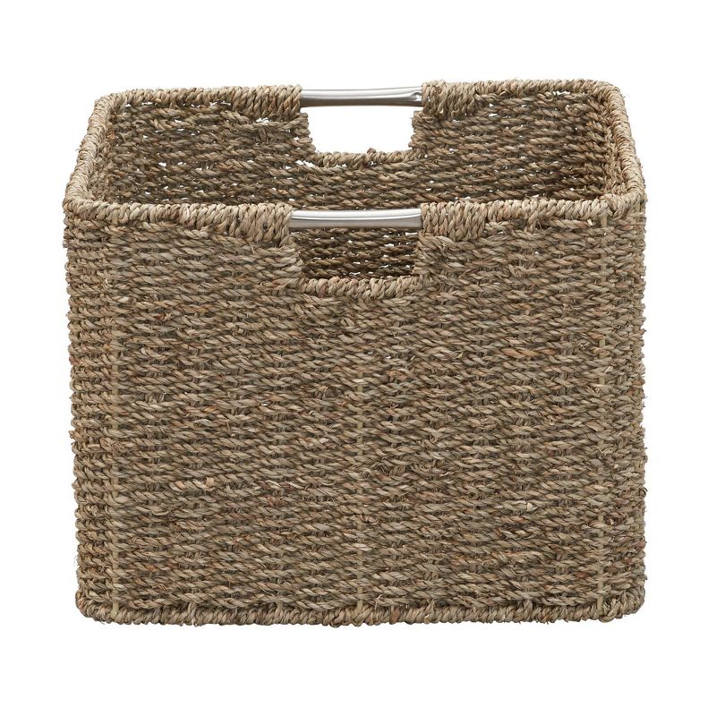 Household Essentials Square Wicker Basket Seagrass, 3 of 8