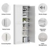 Spassway White Kitchen Pantry Cabinet Tall Wood Storage Cabinet with Doors and Adjustable Shelves Kitchen Freestanding Cupboard for Dining Room - 3 of 4