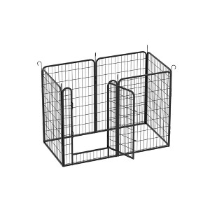 SEVOBAL Pet Crates and Houses 6 Panel Heavy Duty Metal Playpen with Door for Outdoor Yard Lawn Garden, Black, 53.94"*26.77"*39.37" - 1 of 4